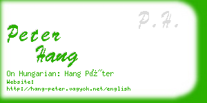 peter hang business card